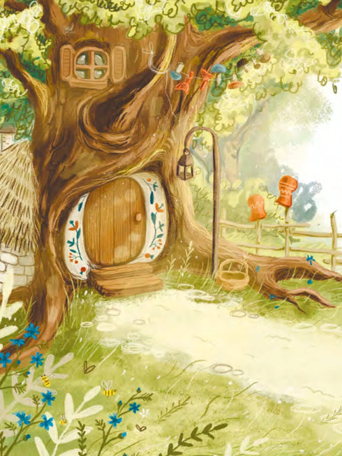 Fairytale forest. Adventures of raccoons