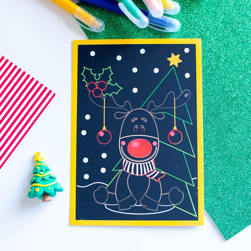 Gravures en couleurs et pages à colorier. Nouvelle année