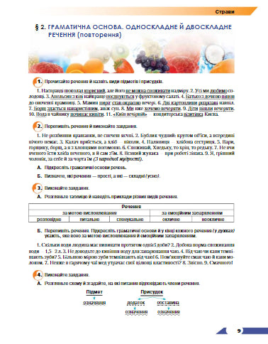 Oekraïense taal. Leerboek. 9e klas