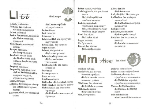 Німецько-український та українсько-німецький словник-довідник. 2-4 клас