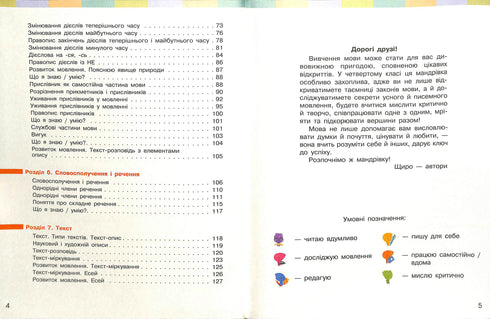 Ukraine langage et trucs. Manuel Partie 2 (en 2 parties) (ukrainien) NUSH 4 cl. Bolshakova I.O., Hvorostyanyi I.G.
